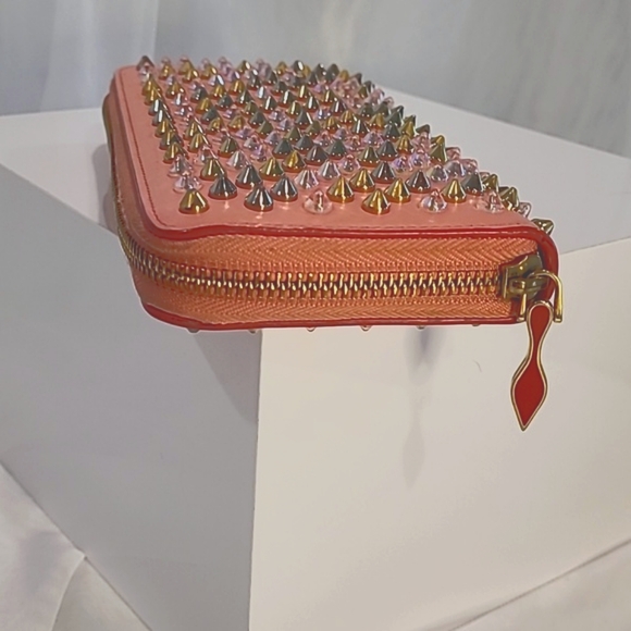 Christian Louboutin Pink Studded Wallet - Picture 6 of 9